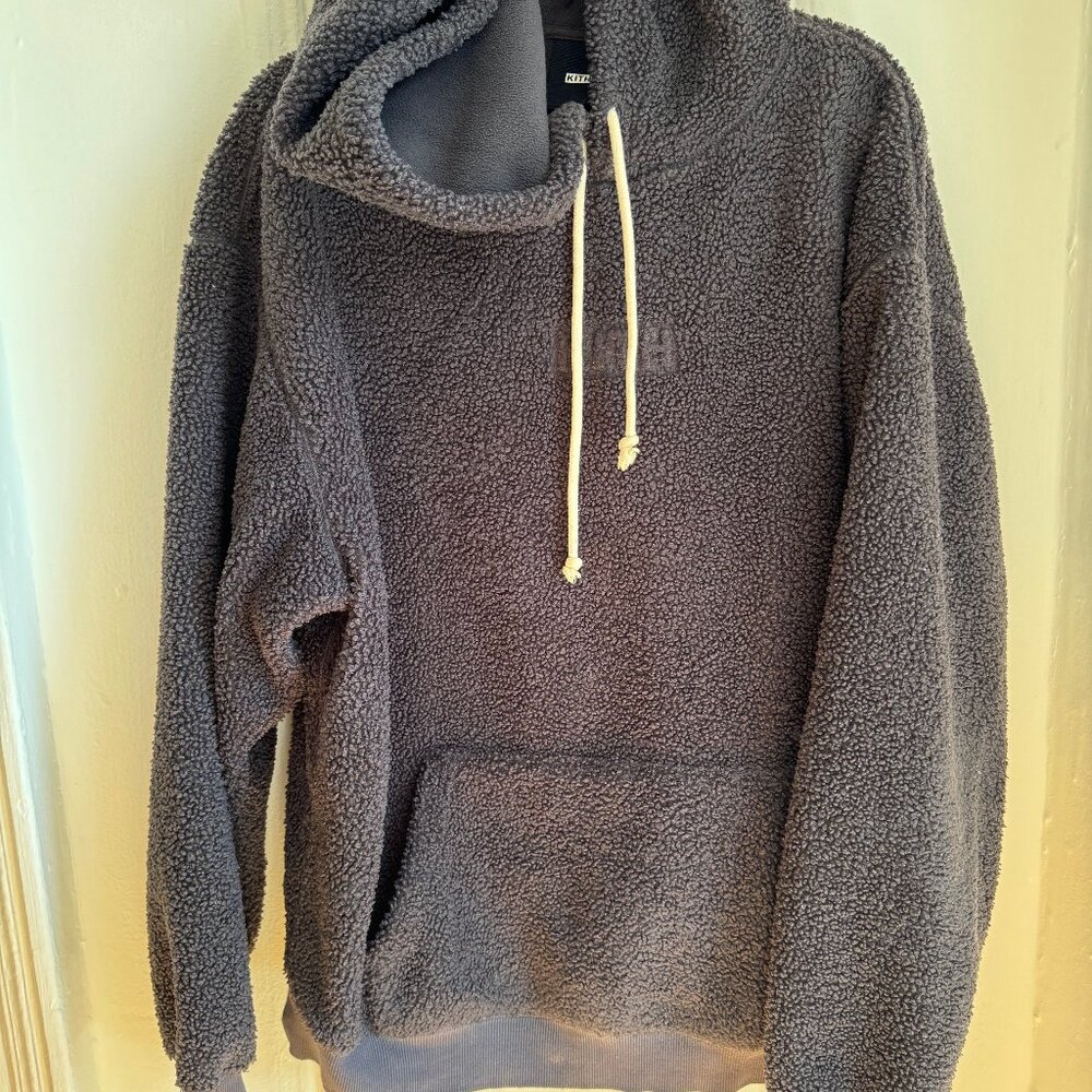 Kith Sherpa Hoodie Monument Size XL Classic Logo Sweatshirt